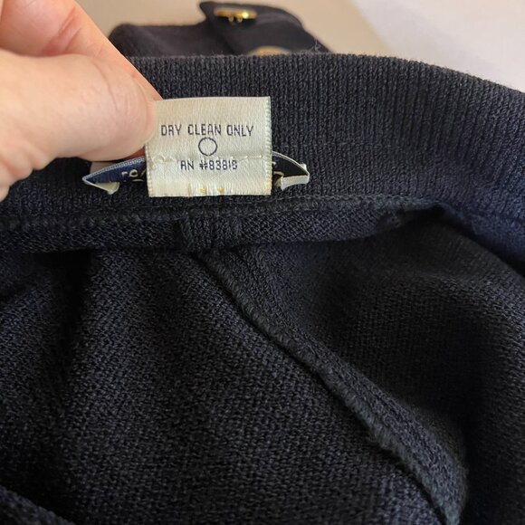 Vintage Austin Reed Size 4 Dark Navy Heavy Knit Double-Breasted Blazer Jacket - Picture 13 of 13